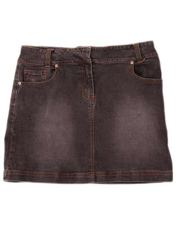 Женская мини-джинсовая юбка Bay, UK 10, маленькая, W28, серый хлопок