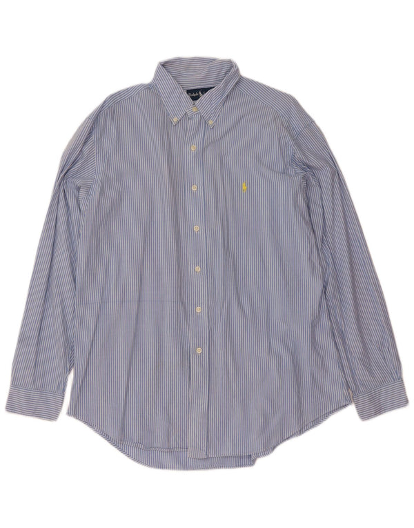 Мужская рубашка классического кроя Ralph Lauren XL синяя в тонкую полоску