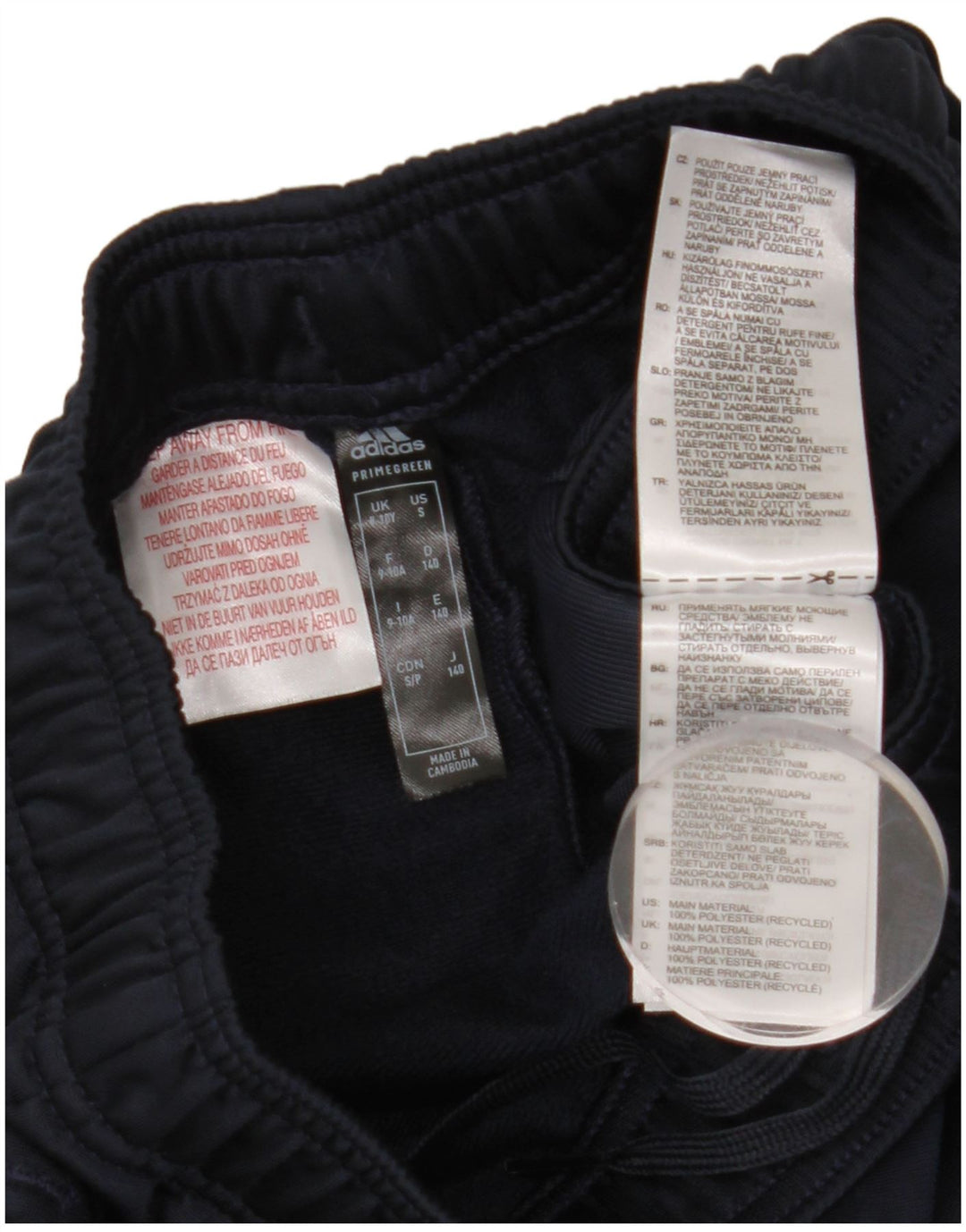 ADIDAS Спортивные брюки Primegreen для мальчиков 9-10 лет Темно-синий полиэстер