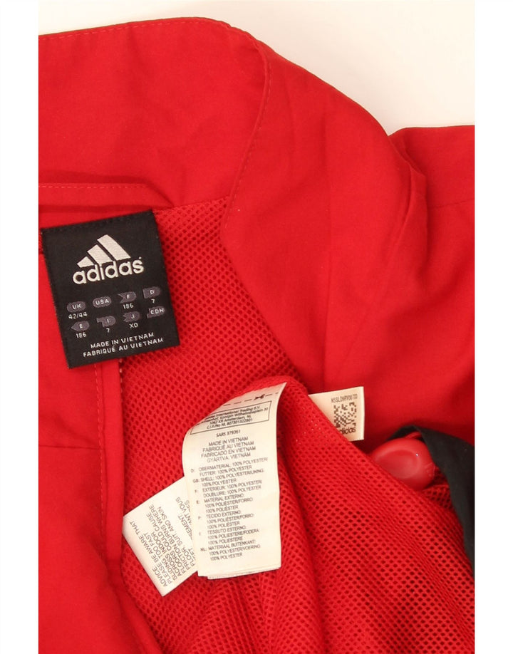 Мужская спортивная куртка Adidas UK 42/44, большой красный полиэстер с цветными блоками