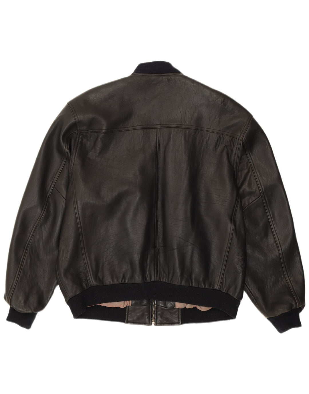 Мужская куртка-бомбер свободного кроя Conte Massimo IT 48 Medium Black Leather