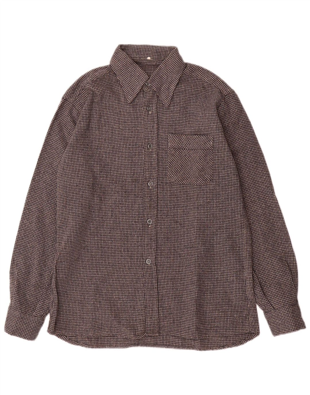 Мужская фланелевая рубашка VINTAGE, размер 40, средний серый с узором «гусиные лапки»