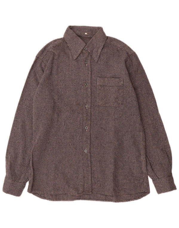 Мужская фланелевая рубашка VINTAGE, размер 40, средний серый с узором «гусиные лапки»