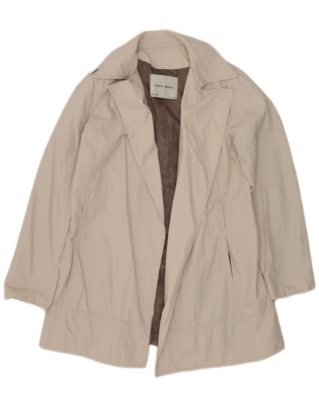 Женский открытый тренч Zara UK 16, большой Off White