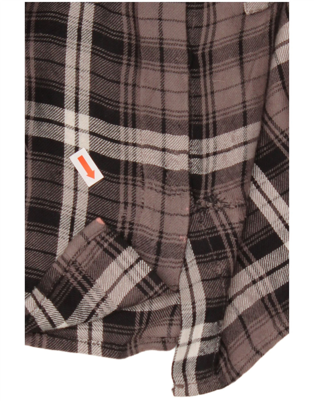 BENETTON Женская фланелевая рубашка оверсайз UK 10, маленькая коричневая клетка в вискозу