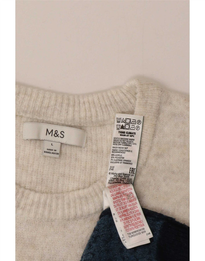 Мужской джемпер с круглым вырезом Marks & Spencer, большой бирюзовый Fair Isle
