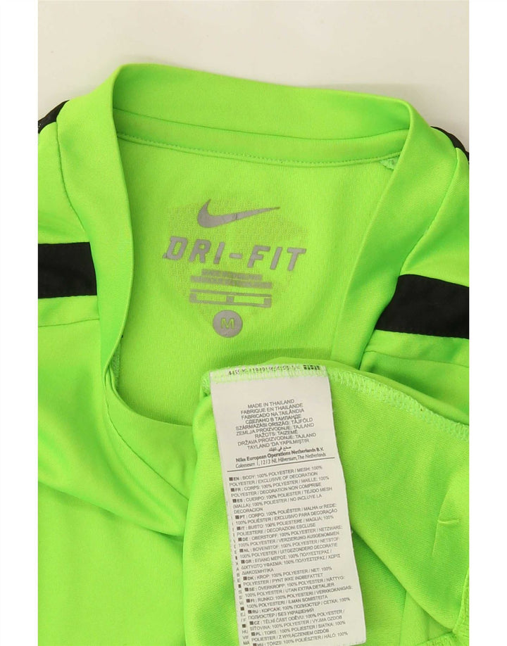Мужская футболка Nike Dri Fit, верх, средний зеленый цвет, полиэстер с цветными блоками