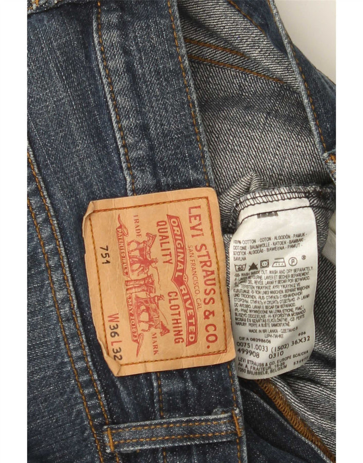 Мужские прямые джинсы Levi's 751 W36 L32 синие, хлопок