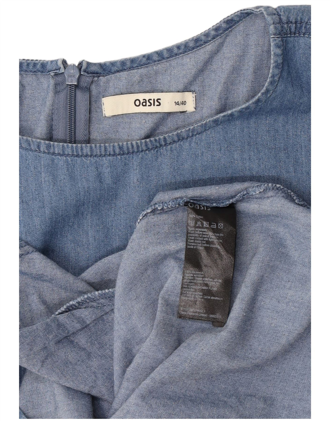 Женское джинсовое платье Oasis UK 14, хлопок среднего синего цвета
