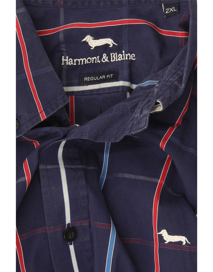 Мужская рубашка стандартного кроя Harmont & Blaine 2XL синяя клетка