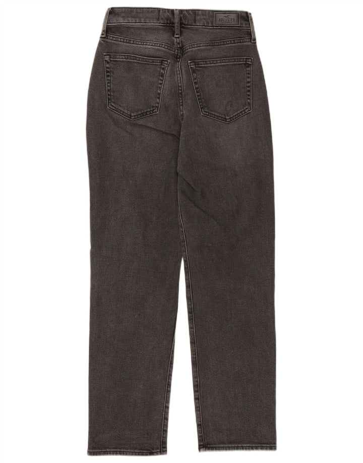 HOLLISTER Женские прямые джинсы с высокой посадкой W25 L27, черный хлопок