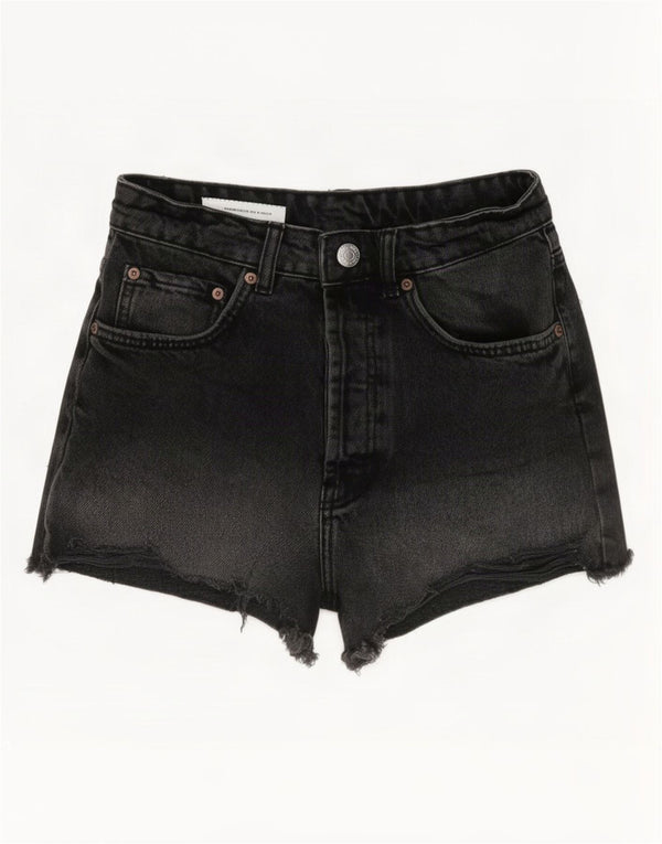 Женские джинсовые шорты Zara EU 34 2XS W24, черный хлопок