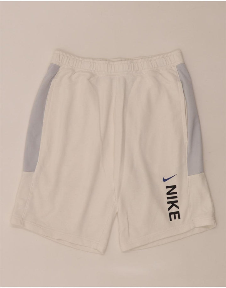 Мужские спортивные шорты Nike с графическим рисунком, средние белые хлопковые шорты с цветными блоками
