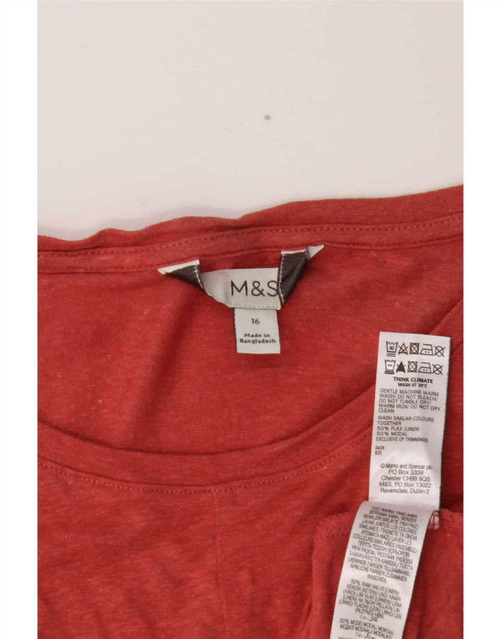 Женский жилет Marks & Spencer UK 16, большой темно-бордовый лен