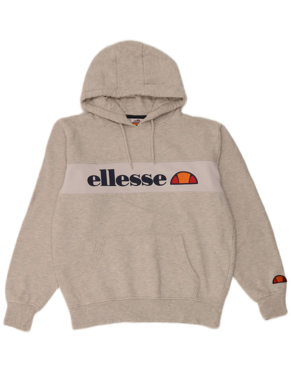 Женский джемпер с капюшоном Ellesse UK 14, средний серый цвет с цветными блоками, хлопок