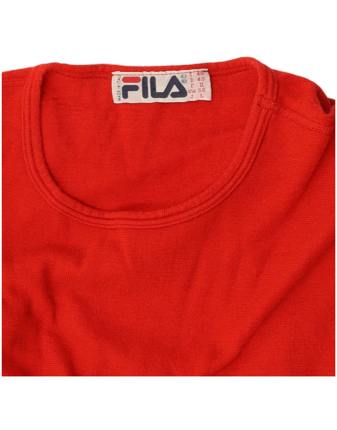 FILA Женский укороченный топ с длинным рукавом IT 48 Большой Красный