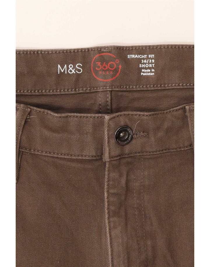 Мужские прямые джинсы Marks & Spencer W36 L29 коричневые, хлопок