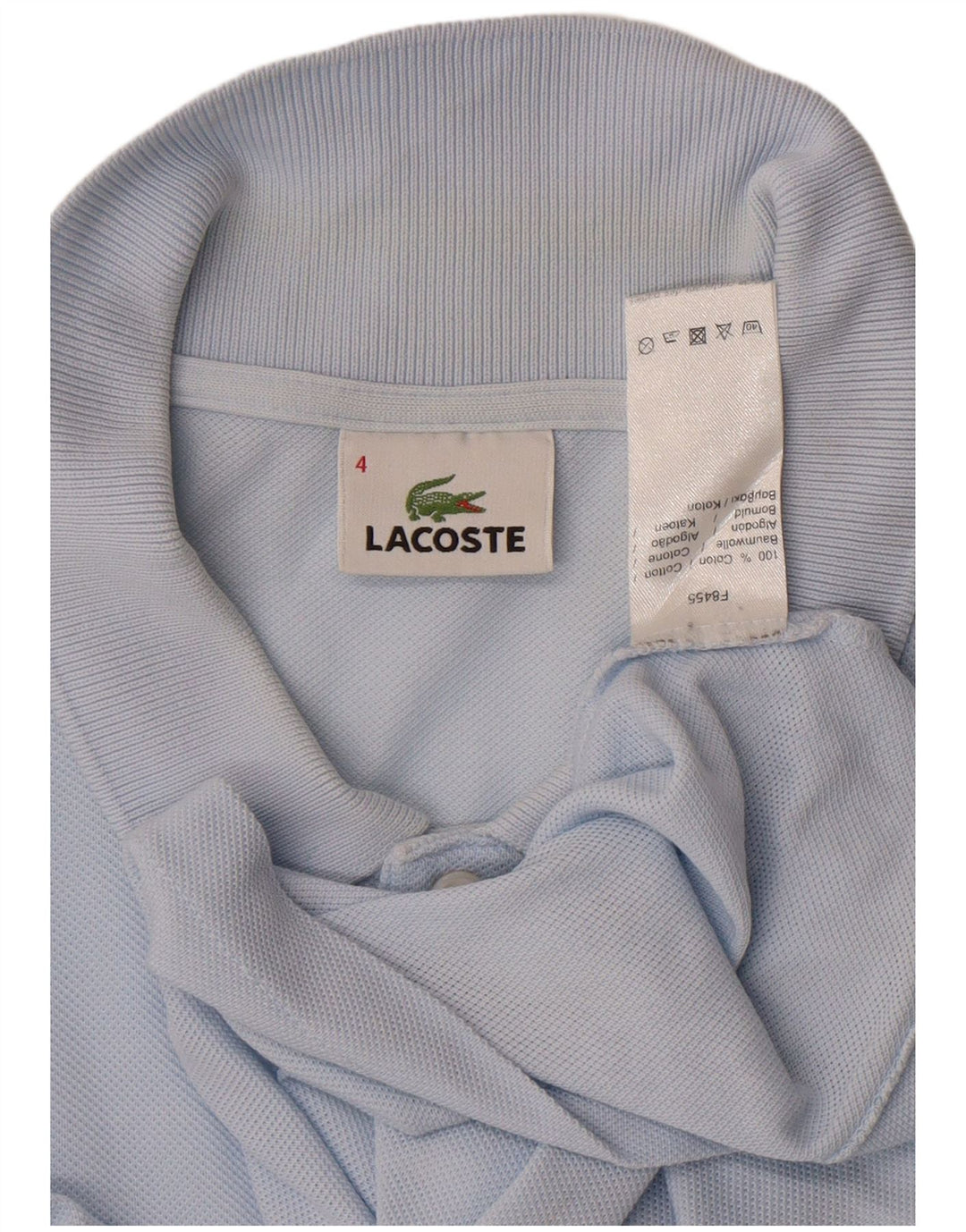 Мужская рубашка-поло LACOSTE с длинным рукавом, размер 4, средний синий хлопок