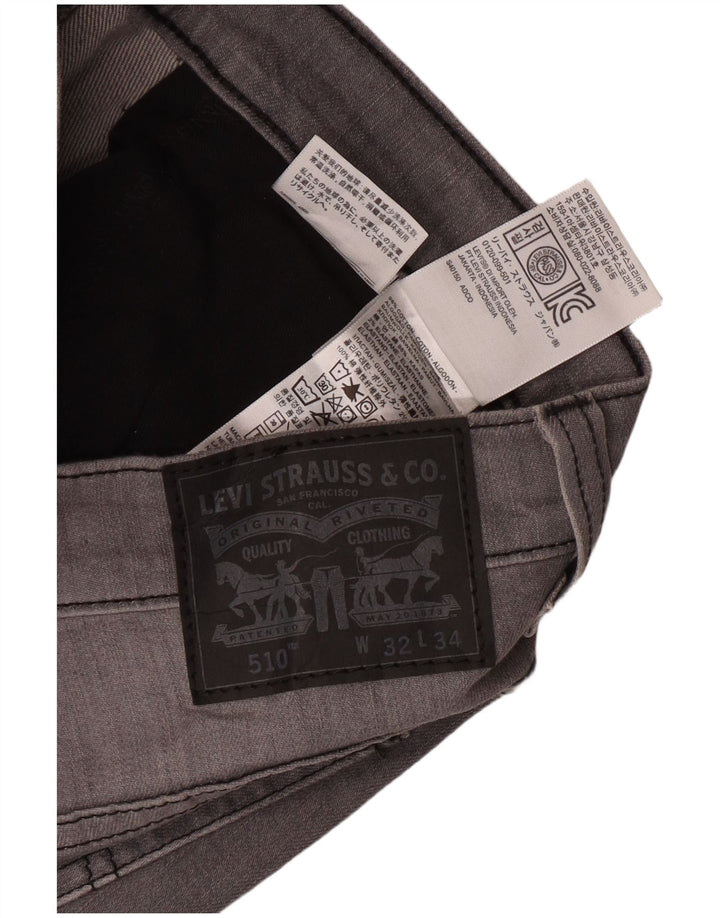 Мужские джинсы скинни LEVI'S 510 W32 L34 Серые, хлопок
