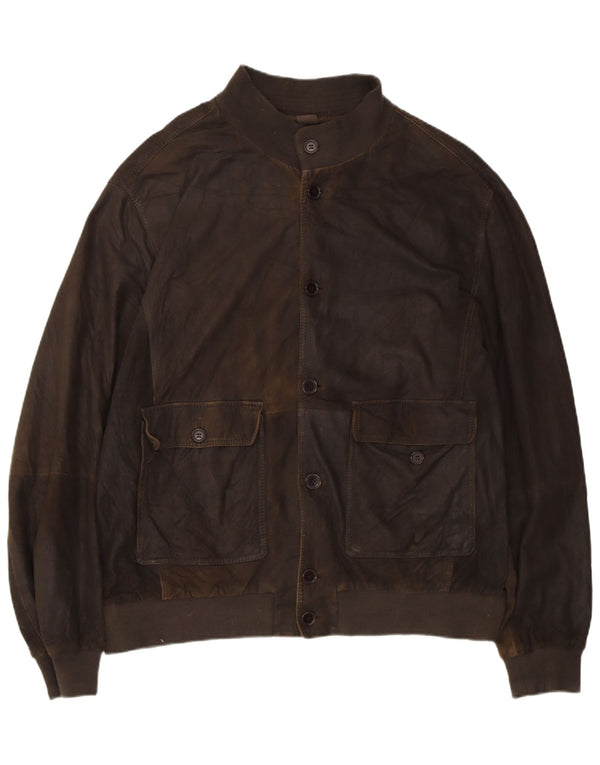 Мужская кожаная куртка GIMO'S UK 42 XL Коричневая