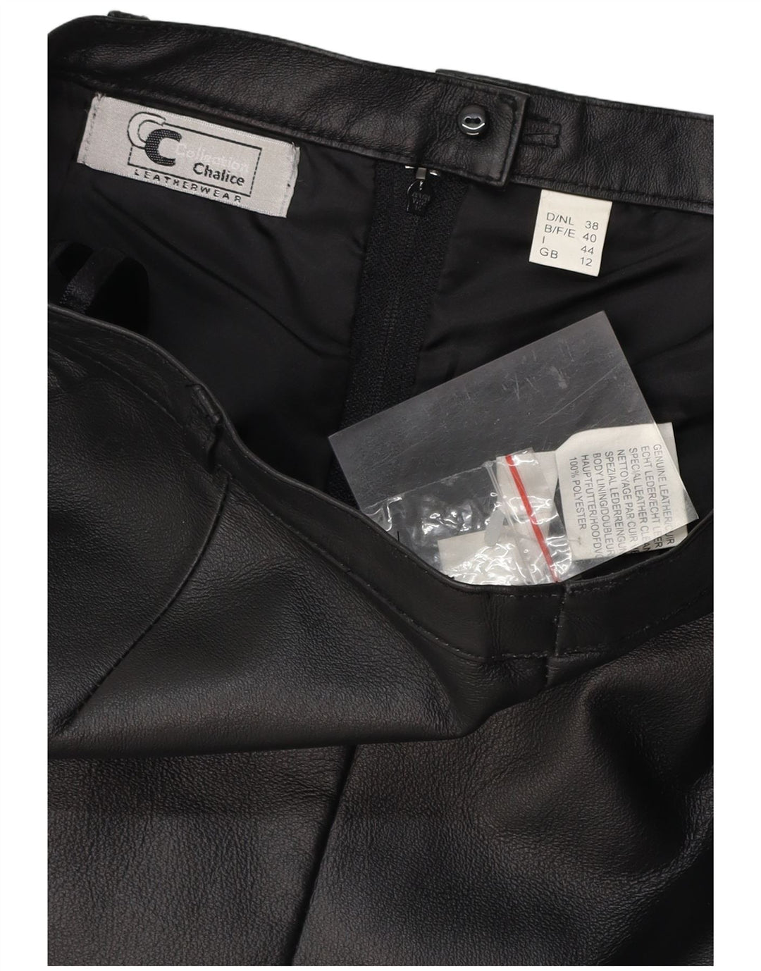 CHALICE Женская кожаная юбка с высокой талией UK 12 Medium W26 Черная кожа