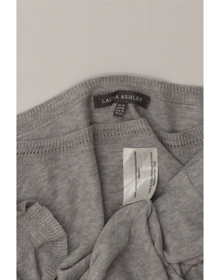 Женский джемпер с вырезом «лодочка» LAURA ASHLEY UK 14, большой серый хлопок