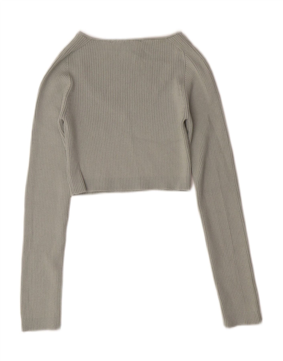 Женский укороченный джемпер с v-образным вырезом ZARA UK 8, маленький зеленый полиэстер