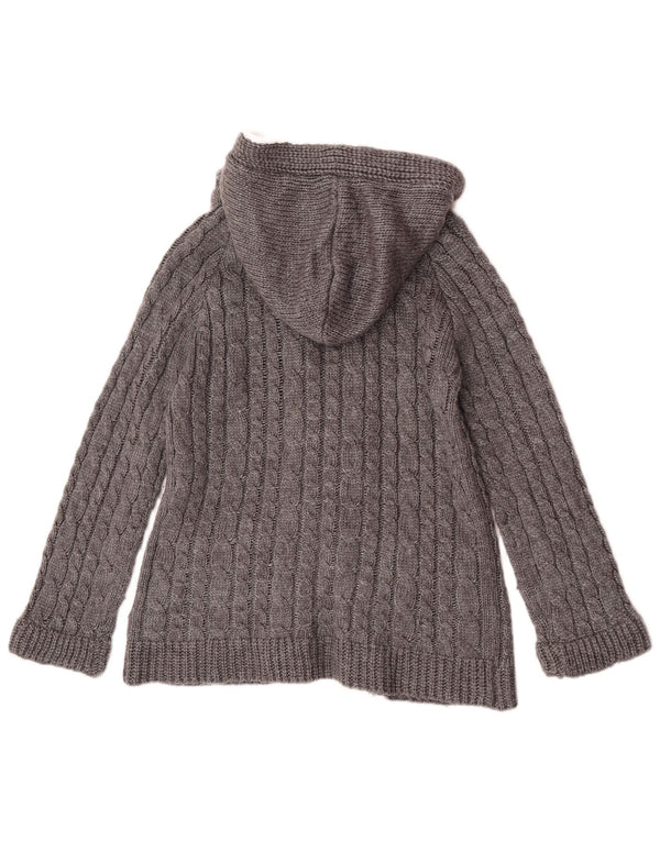 Женский дафл-кардиган с капюшоном Zara UK 14, большой серый акрил