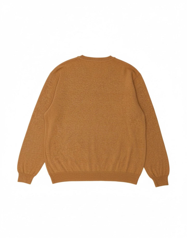 MARLBORO CLASSICS Mens V-Neck Jumper Sweater 2XL Brown Cotton