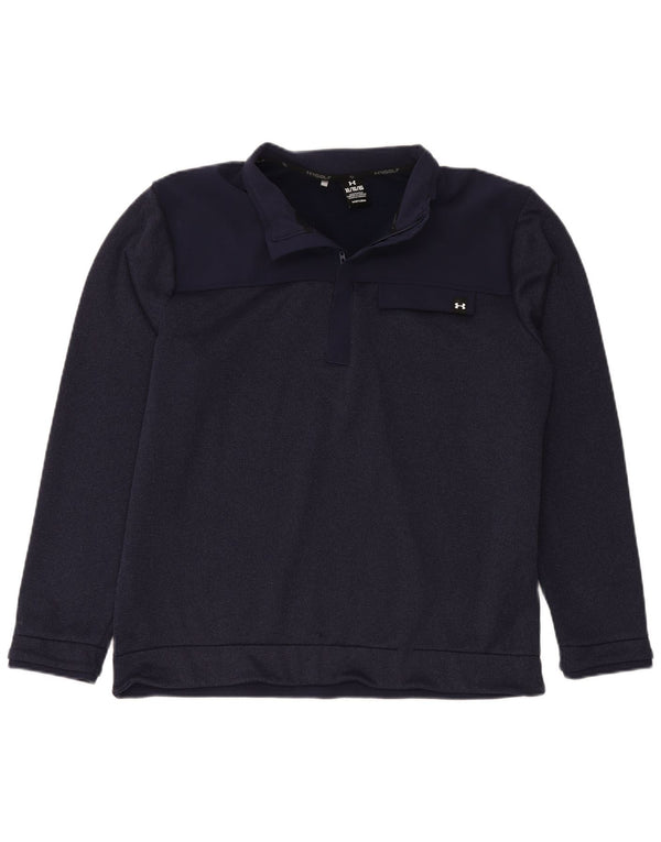Мужской свитшот с воротником на молнии UNDER ARMOR XL, темно-синий, полиэстер