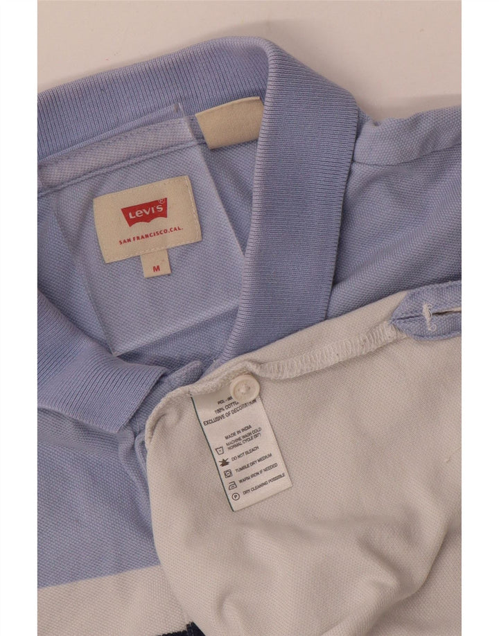 Мужская рубашка-поло LEVI'S, хлопок среднего размера, белая с цветными блоками