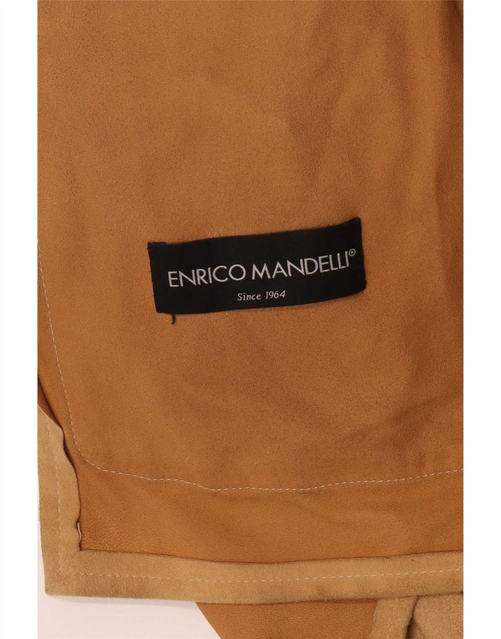 Женская кожаная куртка Enrico Mandelli UK 18 XL Коричневая классическая