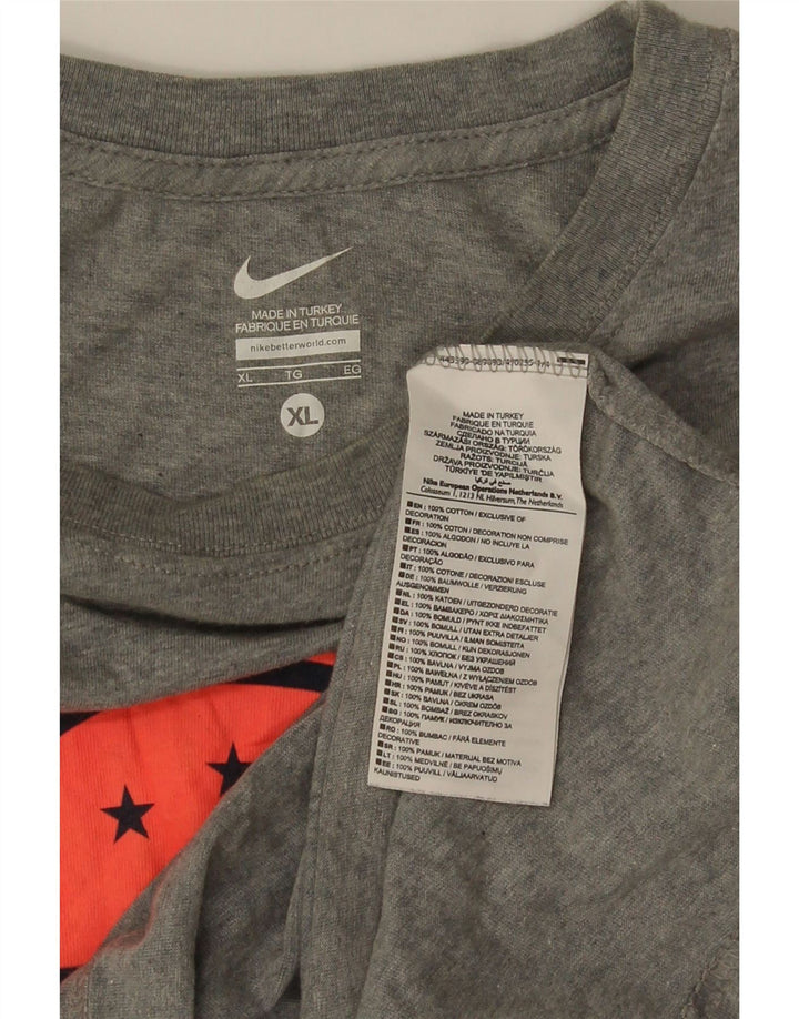 Мужская футболка с рисунком NIKE XL, серый хлопок