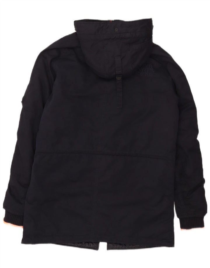 Мужская парка Superdry с капюшоном UK 38, средний темно-синий полиэстер