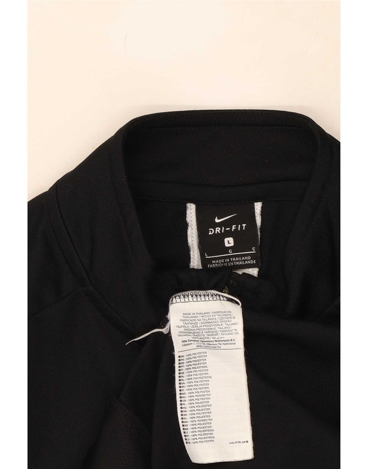 Мужская спортивная куртка Nike Dri Fit, большая черная полиэстер с цветными блоками