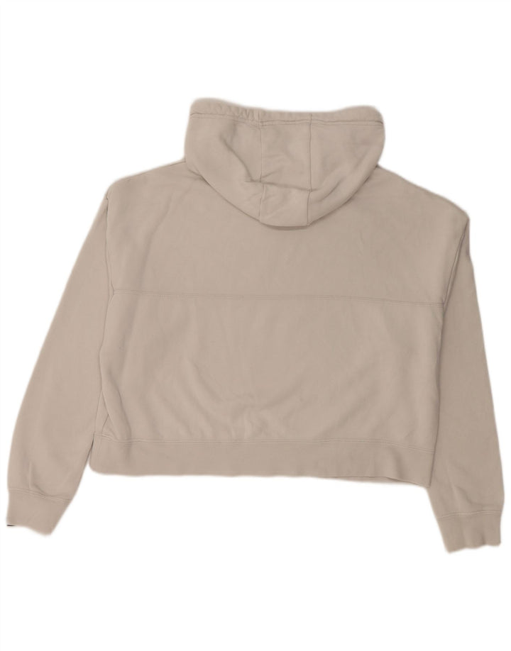 Женский укороченный худи с рисунком NIKE UK 14, хлопковый средний серый цвет