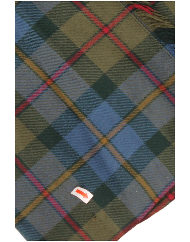 ВИНТАЖНАЯ женская юбка с запахом IT 44 Medium W32 Зеленая клетчатая шерсть из натуральной шерсти