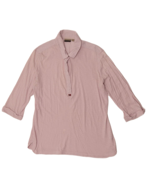 Женская рубашка поло Napapijri с рукавом 3/4, Великобритания, 18 XL, розовая