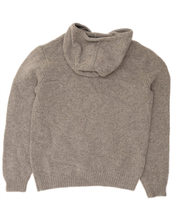 Мужской джемпер с капюшоном и пуговицами Jack Wills, средний серый шерстяной свитер