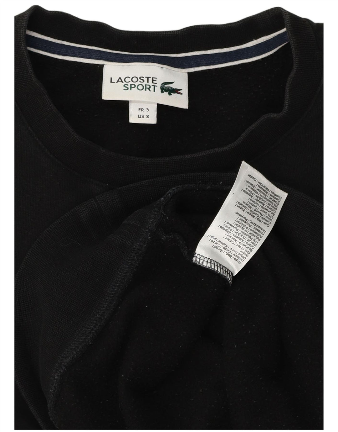 Мужской свитер Lacoste, размер 3, маленький, черный хлопок