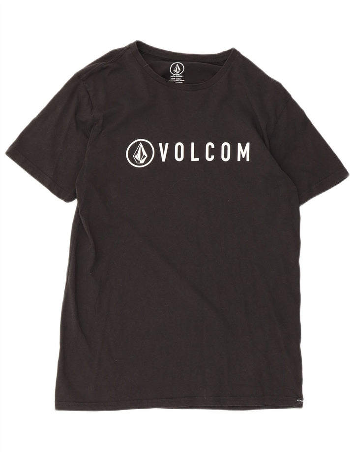 Volcom Мужская футболка с графическим рисунком современного кроя, топ среднего размера, черный хлопок