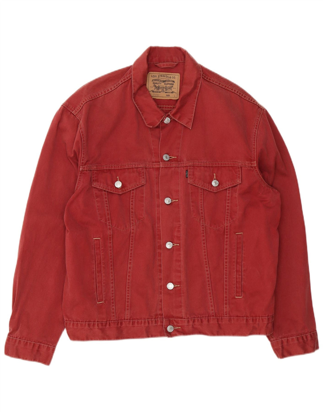 Мужская джинсовая куртка Levi's UK 40, большая красная, хлопок