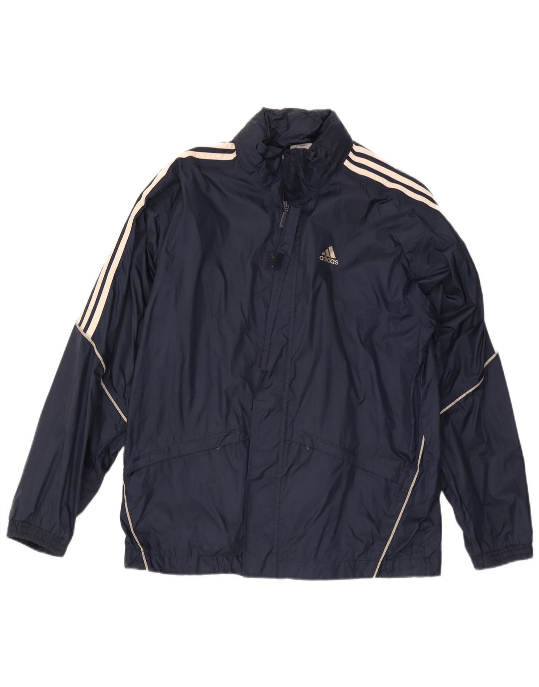 Мужская куртка-дождевик Adidas с капюшоном UK 36, маленькая, темно-синяя, полиамид