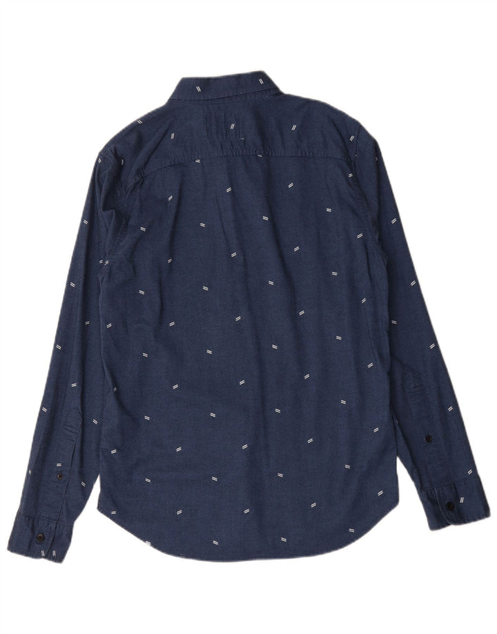 Мужская рубашка Hollister, маленькая, темно-синяя, пятнистая, хлопок