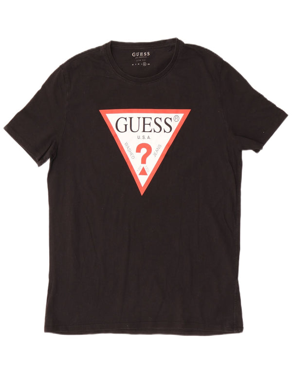 Мужская футболка Guess Slim Fit с рисунком, топ XL, черный хлопок