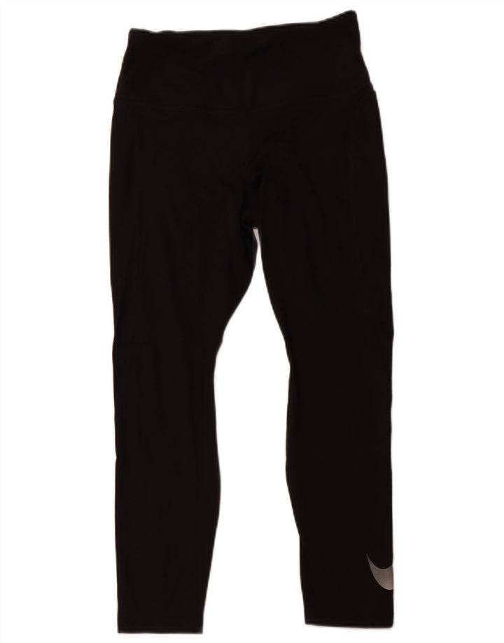 Женские укороченные леггинсы NIKE Dri Fit UK 12, средний черный полиэстер