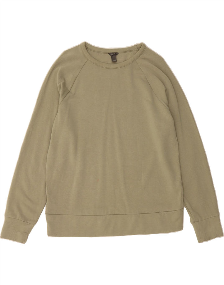 EDDIE BAUER Womens Sweatshirt Jumper UK 14 Medium Khaki Vintage Eddie Bauer and Second-Hand Eddie Bauer from Messina Hembry 