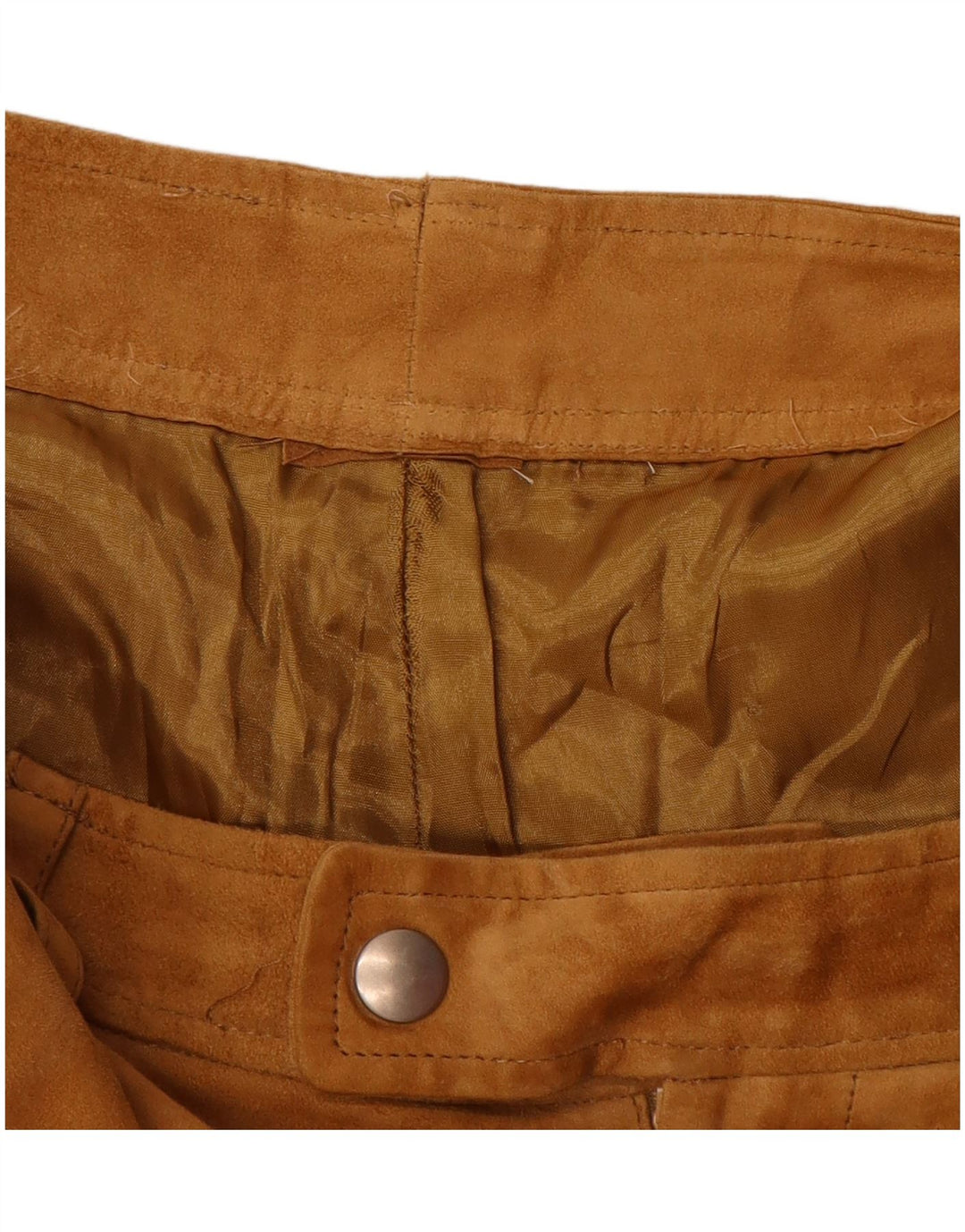 ВИНТАЖНЫЕ женские замшевые укороченные брюки W32 L25 Коричневые