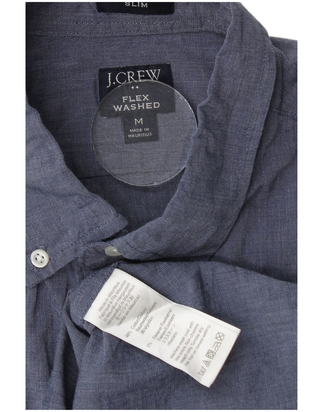 Мужская рубашка приталенного кроя J. CREW, средний темно-синий хлопок, темно-синий цвет