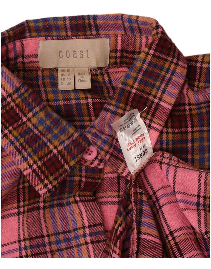 Женское платье макси оверсайз с длинными рукавами Coast, Великобритания, 10, маленькая розовая клетка